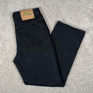 HEY GANG Womens Black High Rise Straight Leg Jeans Size 26